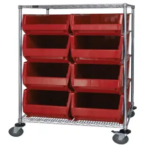 QUANTUM STORAGE SYSTEMS WRC2-63-3036-974976 Wire Shelving, Bin Transport, 30 x 36 x 69 Inch Size, Chrome | CG9RPG