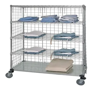 QUANTUM STORAGE SYSTEMS WRCS4-63-2436EP-5 Mobile Cart, 5 Shelf, Enclosed Panels, 24 x 36 x 69 Inch Size | CG9CTN