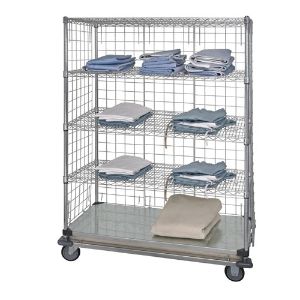 QUANTUM STORAGE SYSTEMS WRDBS4-63-2448EP-5 Mobile Cart, Dolly Base, 5 Shelf, Enclosed Panel, 24 x 48 x 70 Inch Size | CG9CTH