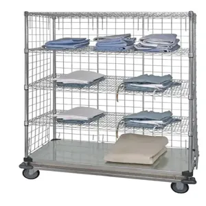 QUANTUM STORAGE SYSTEMS WRDBS4-74-2460EP-5 Mobile Cart, Dolly Base, 5 Shelf, Enclosed Panel, 24 x 60 x 81 Inch Size | CG9CTM