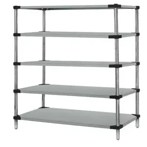 QUANTUM STORAGE SYSTEMS WRS5-63-2460SS Solid Shelving, Starter Unit, 5 Shelf, 24 x 60 x 63 Inch Size, Stainless Steel | CG9GCW