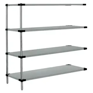 QUANTUM STORAGE SYSTEMS WRSAD4-54-1472SS Solid Shelving, Add On Unit, 4 Shelves, 14 x 72 x 54 Inch Size, Stainless Steel | CG9GJX