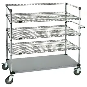 QUANTUM STORAGE SYSTEMS WRSC4-54-2436FS Open Surgical Case Cart, 4 Shelves, 24 x 36 x 60 Inch Size, Stainless Steel | CG9EPX