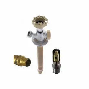 QUARTER BALL QB-112MC Ball Valve Frost Proof Sillcock, Quarter Turn Handwheel, Solder Cup or MNPT, ABS, Brass | CT8KDX 49AF79