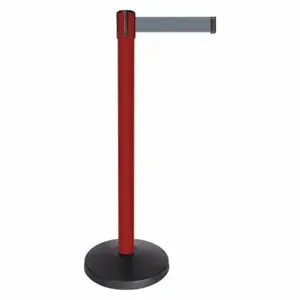 QUEUEWAY QPLUS-21-B5 Barrier Post With Belt, Abs, 40 Inch Post Height, 2 1/2 Inch Post Dia | CT8KMD 52NP34