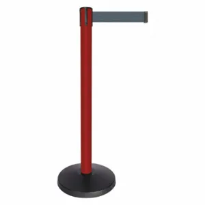 QUEUEWAY QPLUS-21-B7 Barrier Post With Belt, Abs, 40 Inch Post Height, 2 1/2 Inch Post Dia, Abs | CT8KHT 52NP35