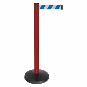 QUEUEWAY QPLUS-21-D1 Barrier Post With Belt, Abs, 40 Inch Post Height, 2 1/2 Inch Post Dia, Abs | CT8KKW 52NP39