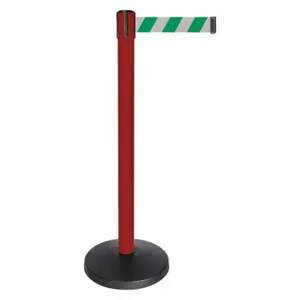 QUEUEWAY QPLUS-21-D2 Barrier Post With Belt, Abs, 40 Inch Post Height, 2 1/2 Inch Post Dia, Abs | CT8KGR 52NP40