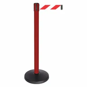 QUEUEWAY QPLUS-21-D3 Barrier Post With Belt, Abs, 40 Inch Post Height, 2 1/2 Inch Post Dia, Abs | CT8KLK 52NP41