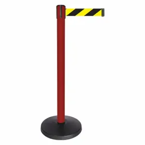 QUEUEWAY QPLUS-21-D4 Barrier Post With Belt, Abs, 40 Inch Post Height, 2 1/2 Inch Post Dia, Abs | CT8KRV 52NP42