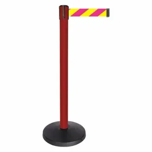 QUEUEWAY QPLUS-21-D5 Barrier Post With Belt, Abs, 40 Inch Post Height, 2 1/2 Inch Post Dia, Abs | CT8KHQ 52NP43