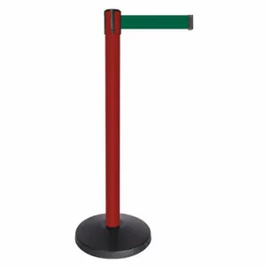 QUEUEWAY QPLUS-21-G7 Barrier Post With Belt, Abs, 40 Inch Post Height, 2 1/2 Inch Post Dia, Abs | CT8KHK 52NP49