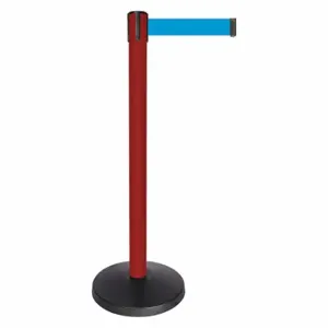 QUEUEWAY QPLUS-21-L3 Barrier Post With Belt, Abs, 40 Inch Post Height, 2 1/2 Inch Post Dia, Abs | CT8KJN 52NP50