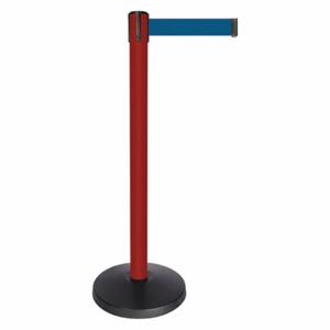 QUEUEWAY QPLUS-21-L7 Barrier Post With Belt, Abs, 40 Inch Post Height, 2 1/2 Inch Post Dia, Abs | CT8KHB 52NP52