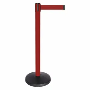 QUEUEWAY QPLUS-21-R7 Barrier Post With Belt, Abs, 40 Inch Post Height, 2 1/2 Inch Post Dia, Abs | CT8KHX 52NP57