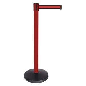 QUEUEWAY QPLUS-21-S2 Barrier Post With Belt, Abs, 40 Inch Post Height, 2 1/2 Inch Post Dia, Abs | CT8KLN 52NP64