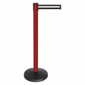 QUEUEWAY QPLUS-21-S3 Barrier Post With Belt, Abs, 40 Inch Post Height, 2 1/2 Inch Post Dia, Abs | CT8KKU 52NP65