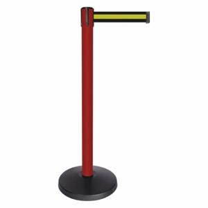 QUEUEWAY QPLUS-21-S4 Barrier Post With Belt, Abs, 40 Inch Post Height, 2 1/2 Inch Post Dia, Abs | CT8KGX 52NP66