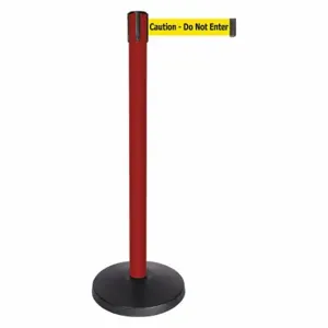 QUEUEWAY QPLUS-21-YA Barrier Post With Belt, Abs, 40 Inch Post Height, 2 1/2 Inch Post Dia, Abs | CT8KHE 52NP70