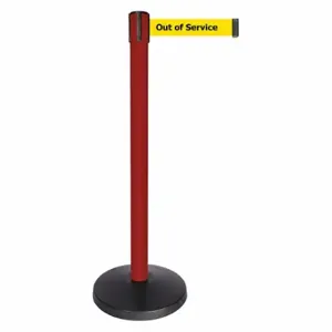 QUEUEWAY QPLUS-21-YE Barrier Post With Belt, Abs, 40 Inch Post Height, 2 1/2 Inch Post Dia, Abs | CT8KJH 52NP73