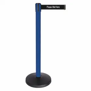 QUEUEWAY QPLUS-23-BC Barrier Post With Belt, Abs, 40 Inch Post Height, 2 1/2 Inch Post Dia, Abs | CT8KLT 52NP78