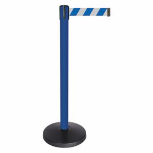 QUEUEWAY QPLUS-23-D1 Barrier Post With Belt, Abs, 40 Inch Post Height, 2 1/2 Inch Post Dia, Abs | CT8KJR 52NP80