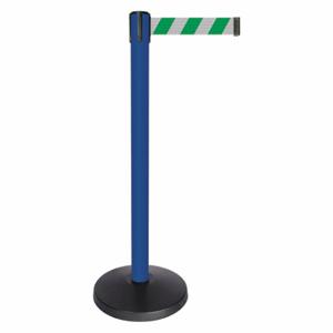 QUEUEWAY QPLUS-23-D2 Barrier Post With Belt, Abs, 40 Inch Post Height, 2 1/2 Inch Post Dia, Abs | CT8KHC 52NP81