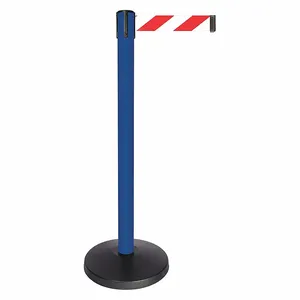 QUEUEWAY QPLUS-23-D3 Barrier Post With Belt, Abs, 40 Inch Post Height, 2 1/2 Inch Post Dia, Abs | CT8KLP 52NP82