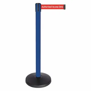 QUEUEWAY QPLUS-23-RA Barrier Post With Belt, Abs, 40 Inch Post Height, 2 1/2 Inch Post Dia, Abs | CT8KKG 52NP99