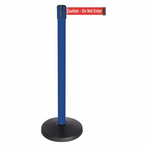 QUEUEWAY QPLUS-23-RG Barrier Post With Belt, Abs, 40 Inch Post Height, 2 1/2 Inch Post Dia, Abs | CT8KJZ 52NR02