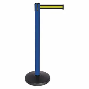 QUEUEWAY QPLUS-23-S4 Barrier Post With Belt, Abs, 40 Inch Post Height, 2 1/2 Inch Post Dia, Abs | CT8KJX 52NR08