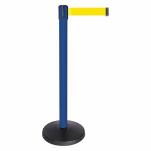 QUEUEWAY QPLUS-23-Y5 Barrier Post With Belt, Abs, 40 Inch Post Height, 2 1/2 Inch Post Dia, Abs | CT8KKL 52NR11