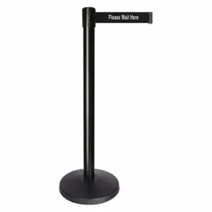 QUEUEWAY QPLUS-33-BC Barrier Post With Belt, Abs, 40 Inch Post Height, 2 1/2 Inch Post Dia, Abs | CT8KKM 52NN54