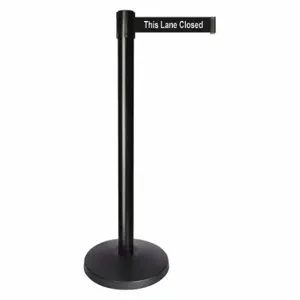 QUEUEWAY QPLUS-33-BD Barrier Post With Belt, Abs, 40 Inch Post Height, 2 1/2 Inch Post Dia, Abs | CT8KKF 52NN55