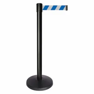 QUEUEWAY QPLUS-33-D1 Barrier Post With Belt, Abs, 40 Inch Post Height, 2 1/2 Inch Post Dia, Abs | CT8KJJ 52NN56