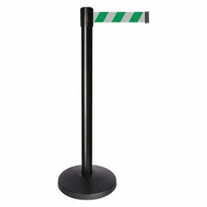 QUEUEWAY QPLUS-33-D2 Barrier Post With Belt, Abs, 40 Inch Post Height, 2 1/2 Inch Post Dia, Abs | CT8KHU 52NN57