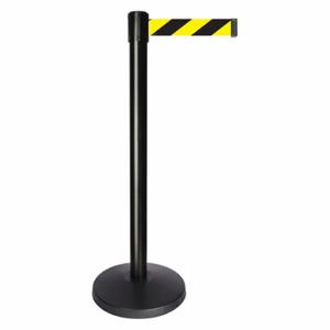 QUEUEWAY QPLUS-33-D4 Barrier Post With Belt, Abs, 40 Inch Post Height, 2 1/2 Inch Post Dia, Abs | CT8KGZ 52NN59