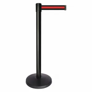 QUEUEWAY QPLUS-33-S2 Barrier Post With Belt, Abs, 40 Inch Post Height, 2 1/2 Inch Post Dia, Abs | CT8KKC 52NN81