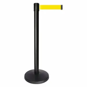 QUEUEWAY QPLUS-33-Y5 Barrier Post With Belt, Abs, 40 Inch Post Height, 2 1/2 Inch Post Dia, Abs | CT8KJK 52NN86