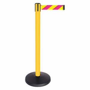 QUEUEWAY QPLUS-35-D5 Barrier Post With Belt, Abs, 40 Inch Post Height, 2 1/2 Inch Post Dia | CT8KQW 52NP02