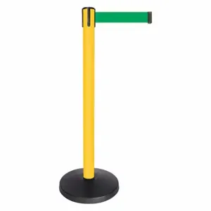 QUEUEWAY QPLUS-35-G6 Barrier Post With Belt, Abs, 40 Inch Post Height, 2 1/2 Inch Post Dia, Green | CT8KMH 52NP07