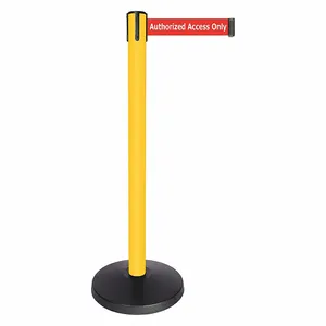 QUEUEWAY QPLUS-35-RA Barrier Post With Belt, Abs, 40 Inch Post Height, 2 1/2 Inch Post Dia, Abs | CT8KHH 52NP17