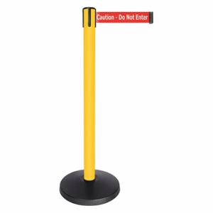 QUEUEWAY QPLUS-35-RG Barrier Post With Belt, Abs, 40 Inch Post Height, 2 1/2 Inch Post Dia, Abs | CT8KLB 52NP19