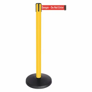 QUEUEWAY QPLUS-35-RI Barrier Post With Belt, Abs, 40 Inch Post Height, 2 1/2 Inch Post Dia, Abs | CT8KHA 52NP21