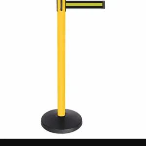 QUEUEWAY QPLUS-35-S4 Barrier Post With Belt, Abs, 40 Inch Post Height, 2 1/2 Inch Post Dia, Abs | CT8KHG 52NP25