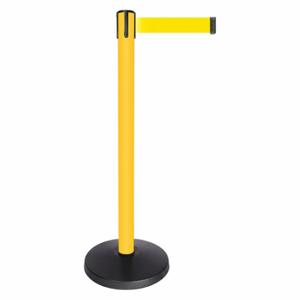 QUEUEWAY QPLUS-35-Y5 Barrier Post With Belt, Abs, 40 Inch Post Height, 2 1/2 Inch Post Dia, Abs | CT8KQV 52NP28