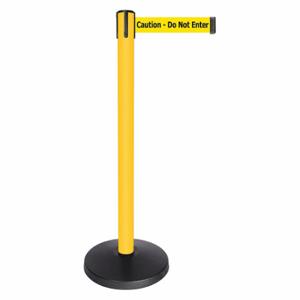 QUEUEWAY QPLUS-35-YA Barrier Post With Belt, Abs, 40 Inch Post Height, 2 1/2 Inch Post Dia, Abs | CT8KGT 52NP29