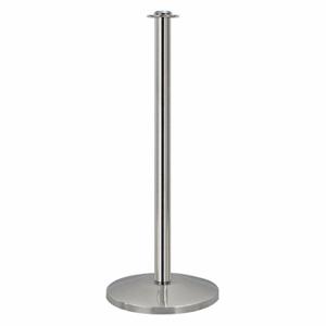 QUEUEWAY QWAY314-3P Contemporary Top Post, 39 Inch Ht, 12 1/4 Inch Base Dia, Polished Stainless Steel | CT8KRZ 31MJ16