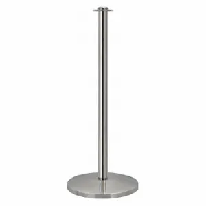 QUEUEWAY QWAY314-3P Contemporary Top Post, 39 Inch Ht, 12 1/4 Inch Base Dia, Polished Stainless Steel | CT8KRZ 31MJ16