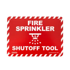 QUICKSTOP TOOL QSMD Sign, For Fire Sprinkler Tool, 7 x 10 Inch, HDPE | CM7NDM